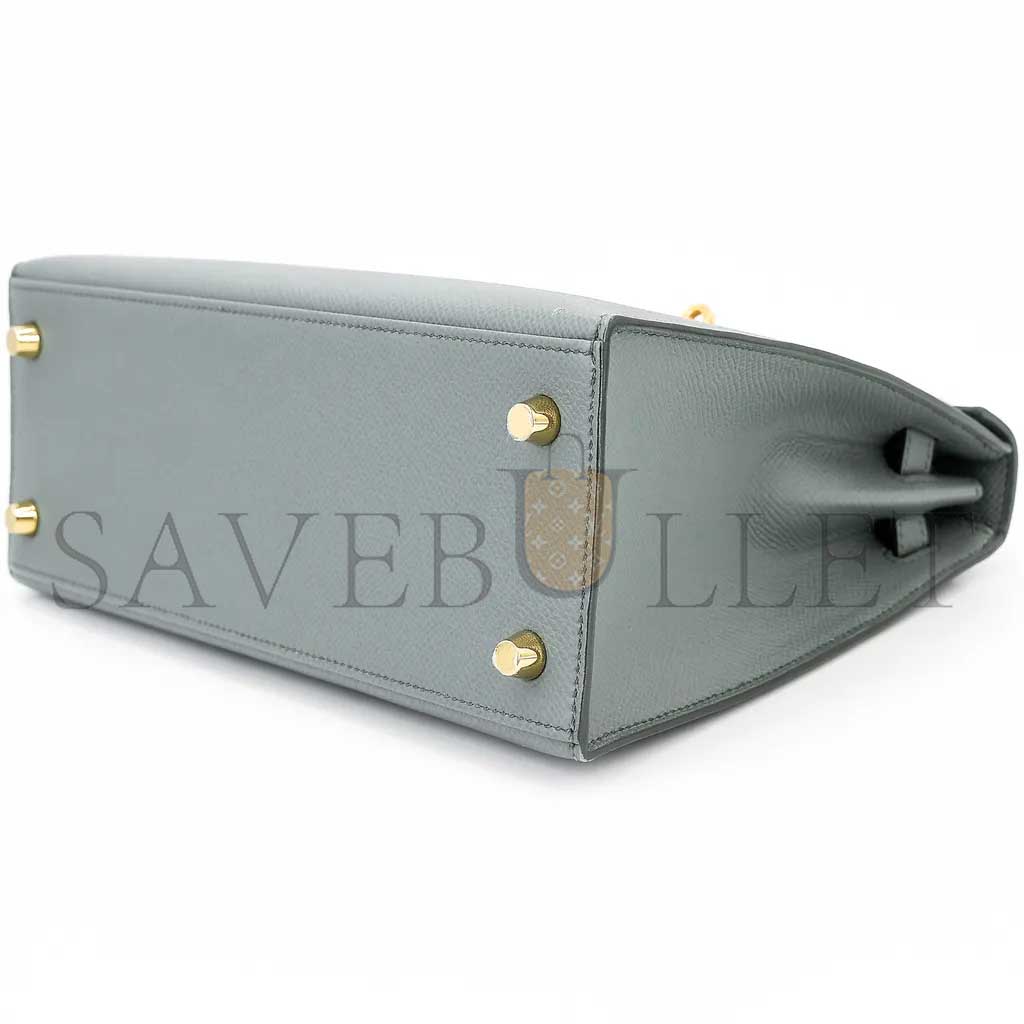 HERMÈS KELLY 25 ALMOND GREEN EPSOM GOLD BUCKLE (25*17*7cm)